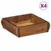 vidaXL Tavă 4 buc. Maro 29 x 31 x 10 cm Lemn recuperat masiv