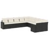 vidaXL Set canapele de grădină cu perne, 10 piese, negru, poliratan