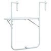 vidaXL Masă balcon suspendată alb 60x64x83,5 cm plastic aspect ratan