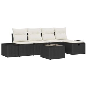 vidaXL Set de canapea cu pernă 6 pcs poliratan