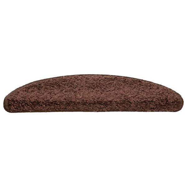 vidaXL Covorașe pentru scări, 30 buc., 56x17x3 cm, maro, semirotunde