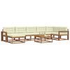 vidaXL Set de canapele de exterior cu pernă 8 pcs Natural și Crem