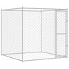 vidaXL Cușcă pentru c&acirc;ine Argintiu 200 x 200 x 200 cm Oțel Galvanizat