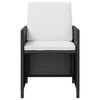 vidaXL Set mobilier de exterior, 5 piese negru, poliratan, lemn acacia