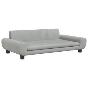 vidaXL Canapea pentru copii, gri deschis, 100x54x33 cm, catifea