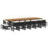 vidaXL Set mobilier de grădină cu perne, 17 piese, negru, poliratan