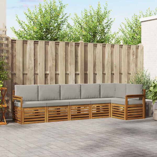 vidaXL Seturi de canapele cu pernă 6 pcs Gri natural și deschis