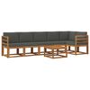 vidaXL Set de canapele de exterior cu pernă 7 pcs Natural și Antracit
