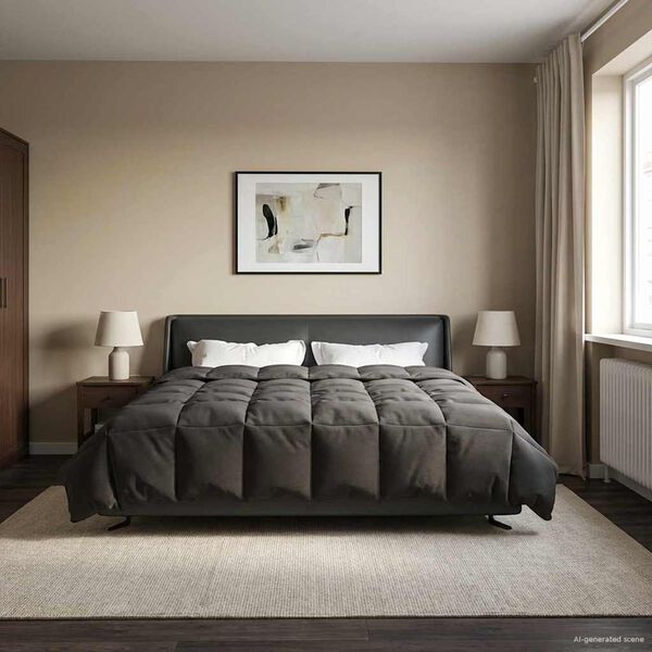 vidaXL Duvet complet pe tot parcursul anului Antracit 200 x 220 cm