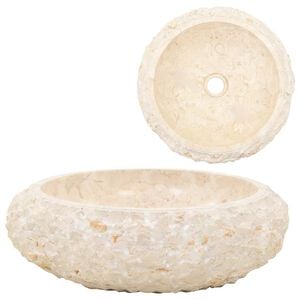 vidaXL Chiuvetă, crem, 40 x 12 cm, marmură