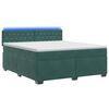 vidaXL Pat box spring cu saltea și LED Verde &icirc;nchis 140 x 200 cm