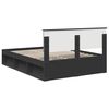 vidaXL Cadru de pat cu headboard Negru 140 x 200 cm Lemn de pin masiv