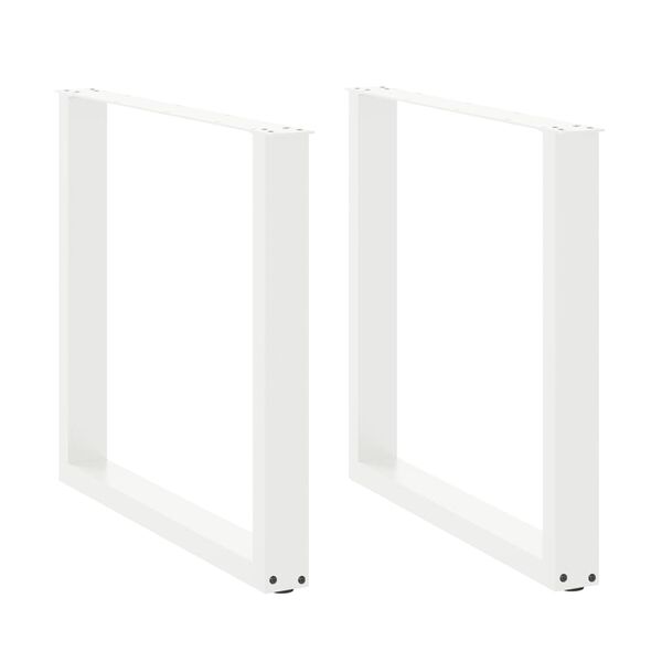 vidaXL Picioare de masă &icirc;n formă de U, 2 buc., alb, 90x(72-73) cm, oțel
