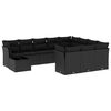 vidaXL Set canapele de grădină cu perne, 11 piese, negru, poliratan