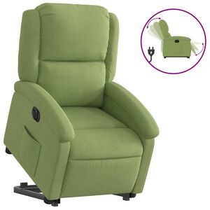 vidaXL Fotoliu electric rabatabil cu ridicare, verde deschis, catifea