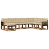 vidaXL Set de canapele de exterior cu pernă 8 pcs Natural și Bej