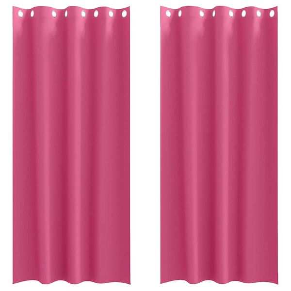 vidaXL Perdele Opaque cu Inel 2 pcs Roz Aprins 225 x 140 cm Poliester