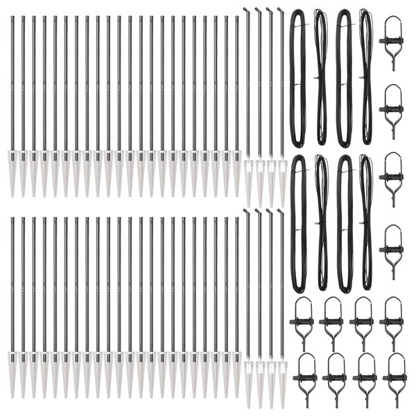 vidaXL Stâlp de gard. Altele 52 pcs Gri 3,2 x 3,2 x 140 cm Oțel