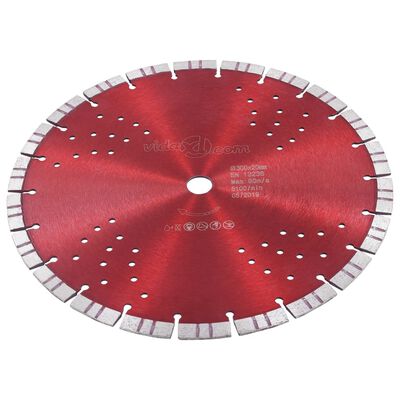 vidaXL Disc diamantat de tăiere cu segmente turbo și găuri oțel 300 mm