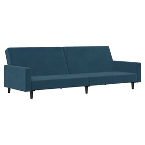 vidaXL Canapea extensibilă cu 2 locuri, albastru, catifea