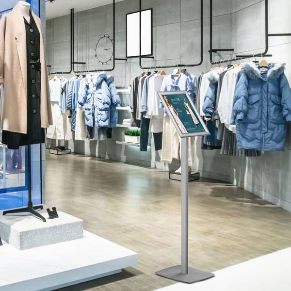 Europel Stativ Info cu cadru de fixare cu clemă A4 25 mm aluminiu