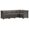 vidaXL Sofa de grădină cu 5 locuri aspect rattan PP Gri deschis