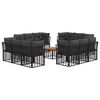 vidaXL Set de canapele de exterior 13 buc. Negru și Gri &icirc;nchis