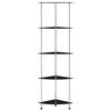 vidaXL Raft cu 5 niveluri, negru, 30 x 30 x 130 cm, sticlă securizată