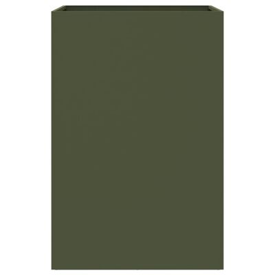 vidaXL Jardinieră, verde măsliniu, 52x48x75 cm, oțel laminat la rece