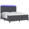 vidaXL Pat cu arc LED cu headboard Gri &icirc;nchis și alb 180 x 200 cm