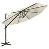 vidaXL Umbrelă de soare 4 niveluri, st&acirc;lp de aluminiu, nisipiu, 3x3 m