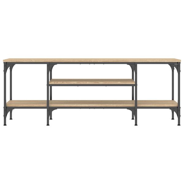vidaXL Comodă TV, stejar sonoma, 121x35x45 cm, lemn prelucrat & fier