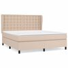 vidaXL Pat box spring cu saltea, cappuccino, 160x200cm piele ecologică