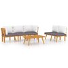 vidaXL Set mobilier de grădină cu perne, 5 piese, lemn masiv de acacia
