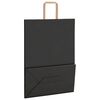 vidaXL Pungi de h&acirc;rtie 250 buc cu m&acirc;nere negre 32x17x44 cm