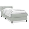 vidaXL Pat box spring cu saltea, gri deschis, 100x210 cm, catifea