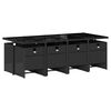 vidaXL Set mobilier de grădină cu perne, 9 piese, negru, poliratan