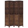 vidaXL Paravan cameră 4 panouri, maro închis, lemn masiv paulownia
