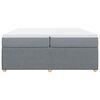 vidaXL Pat box spring cu saltea, gri deschis, 200x200 cm, textil