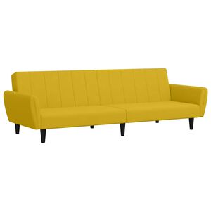 vidaXL Canapea extensibilă cu 2 locuri, galben, catifea