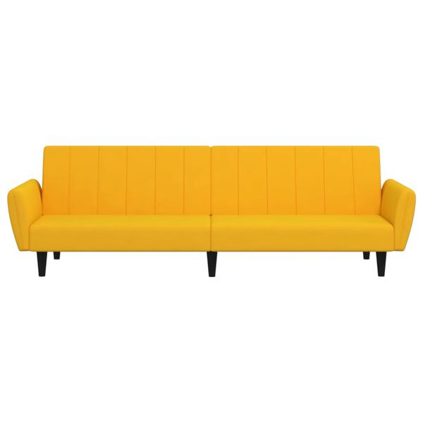 vidaXL Canapea extensibilă cu 2 locuri, galben, catifea