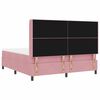 vidaXL Pat cu arcuri cu saltea cu headboard Roz 180 x 200 cm Catifea