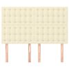 vidaXL Tăblie de pat crem 144x5x118/128 cm piele ecologică