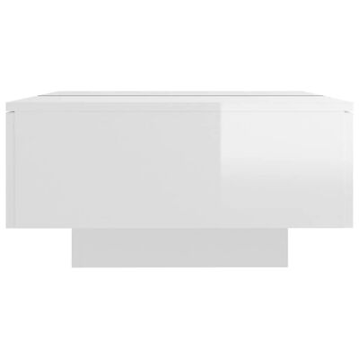 vidaXL Măsuță de cafea, alb extralucios, 90x60x31 cm, PAL