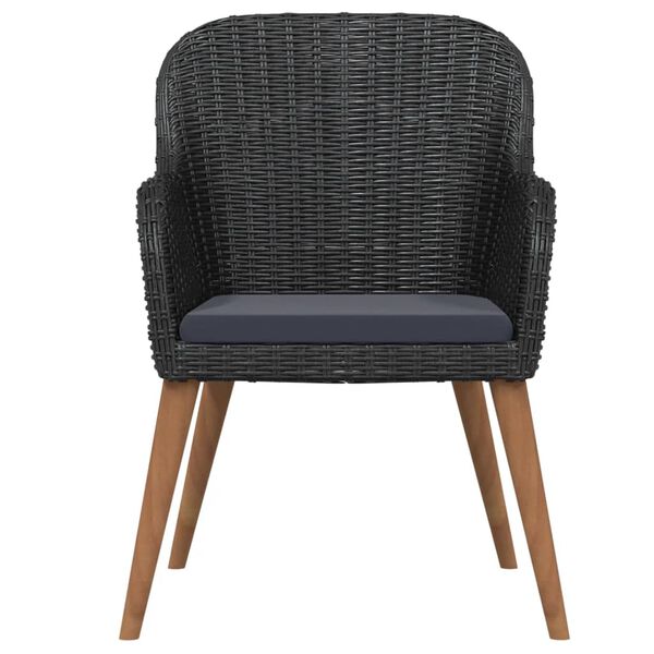 vidaXL Set mobilier de grădină cu perne, 9 piese, negru