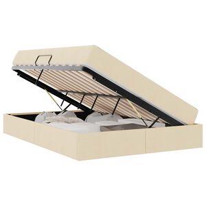 vidaXL Pat cu saltea și spațiu de depozitare Crem 140 x 200 cm