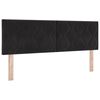 vidaXL Pat cu arcuri cu saltea cu headboard Negru 140 x 200 cm Catifea