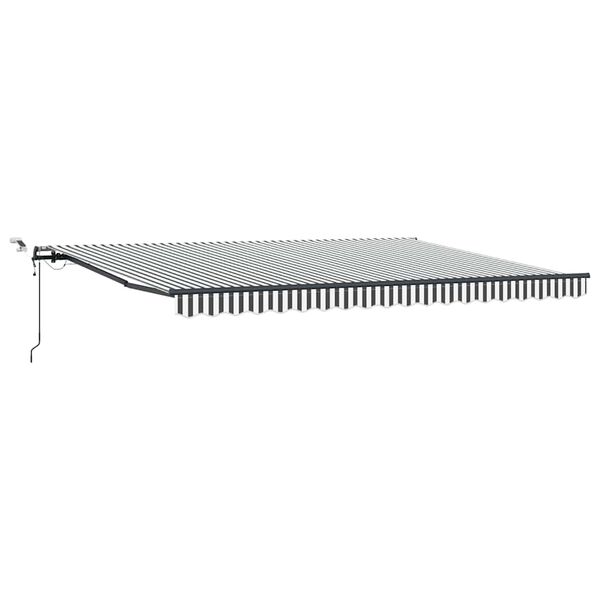 vidaXL Copertină retractabilă automat cu LED, antracit/alb, 450x300 cm
