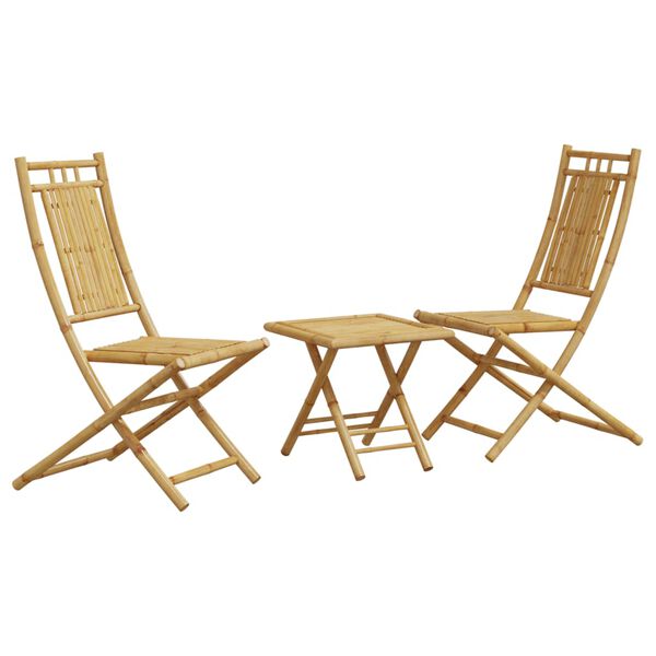 vidaXL Set mobilier bistro, 3 piese, bambus