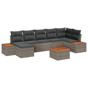 vidaXL Set de canapele pentru grădină 8 buc. 7-Număr de locuri Gri